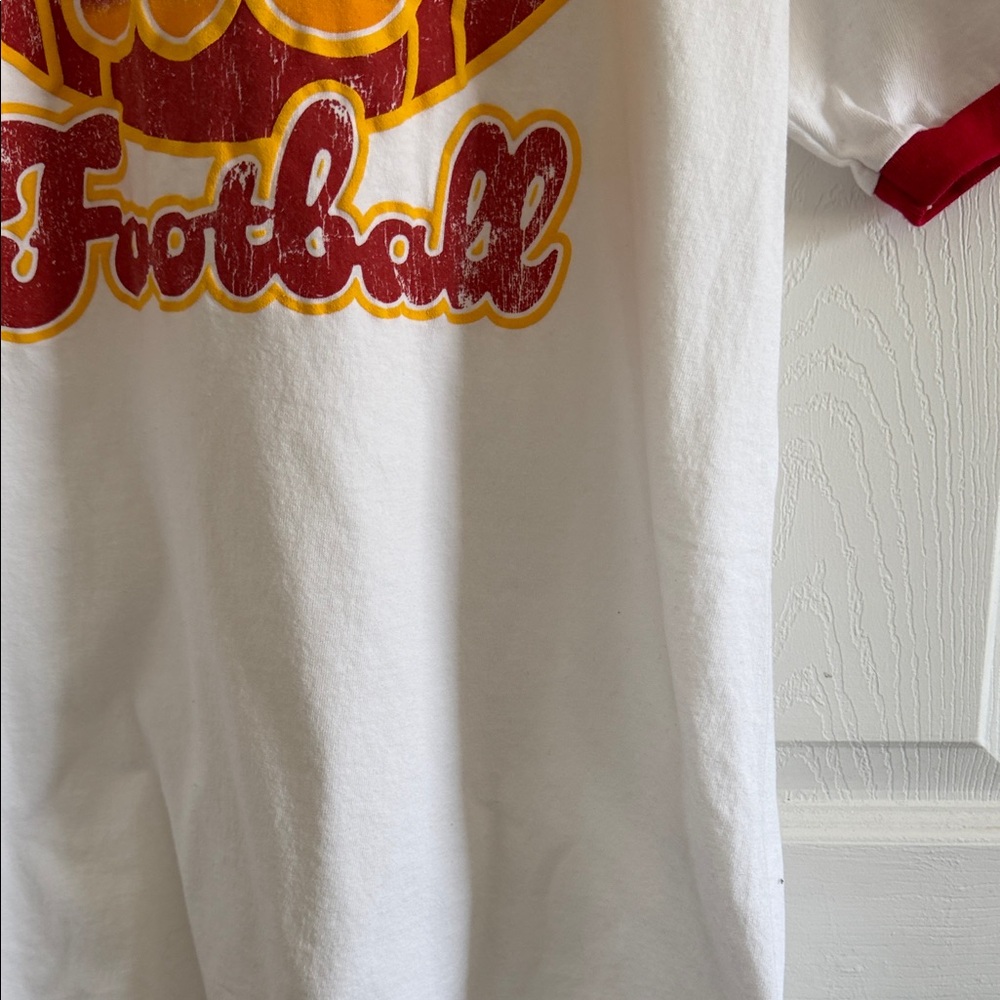 Port and Company White and Red Football Tee - Picture 7 of 11